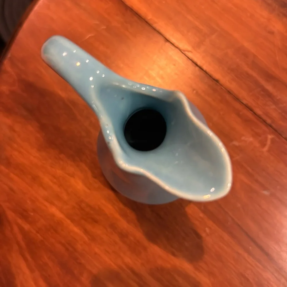 Vintage Maple Syrup Pitcher Handle Ceramic Blue Marked 474 EXCELLENT CONDITION